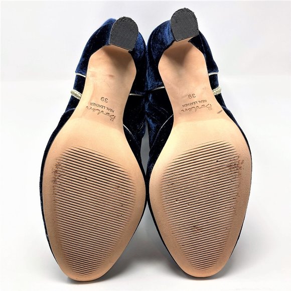 NEW (NWOT) Boden Icons Blue Velvet Round Toe Knee High Heel Boots - Size 8.5 - Picture 9 of 13